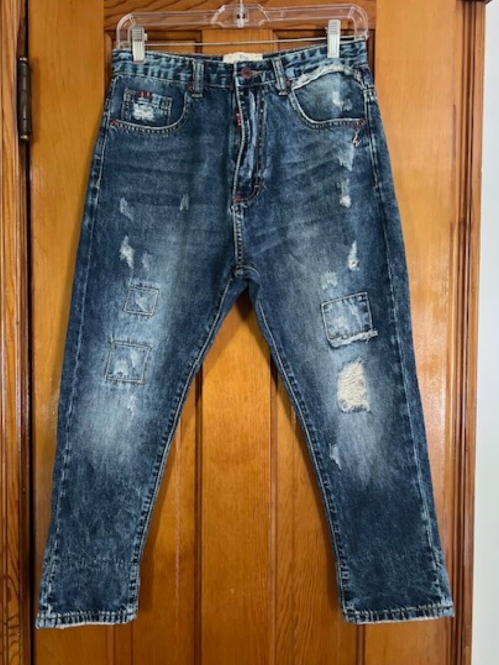 Wiya Gwen' Designed In Italy Distressed Blue Denim Jeans Woman's XS